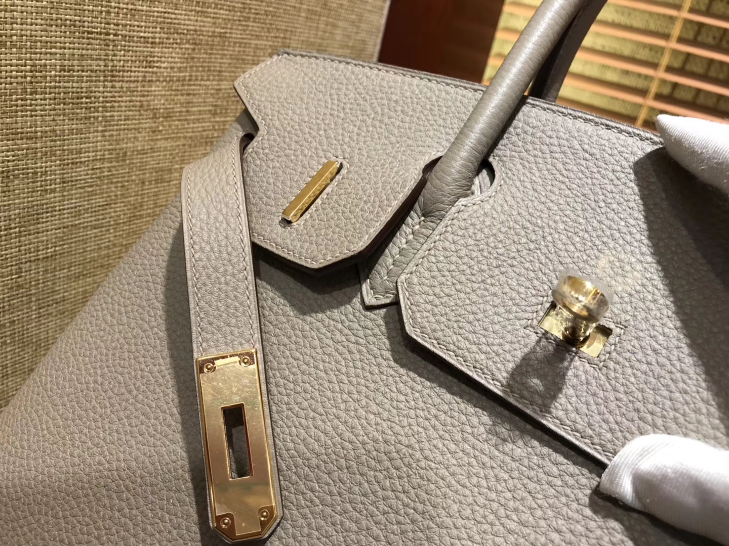 Hermès（爱马仕）Birkin 30cm ( 铂金包) Togo小牛皮 银河灰 原版蜜蜡线 全手工缝制