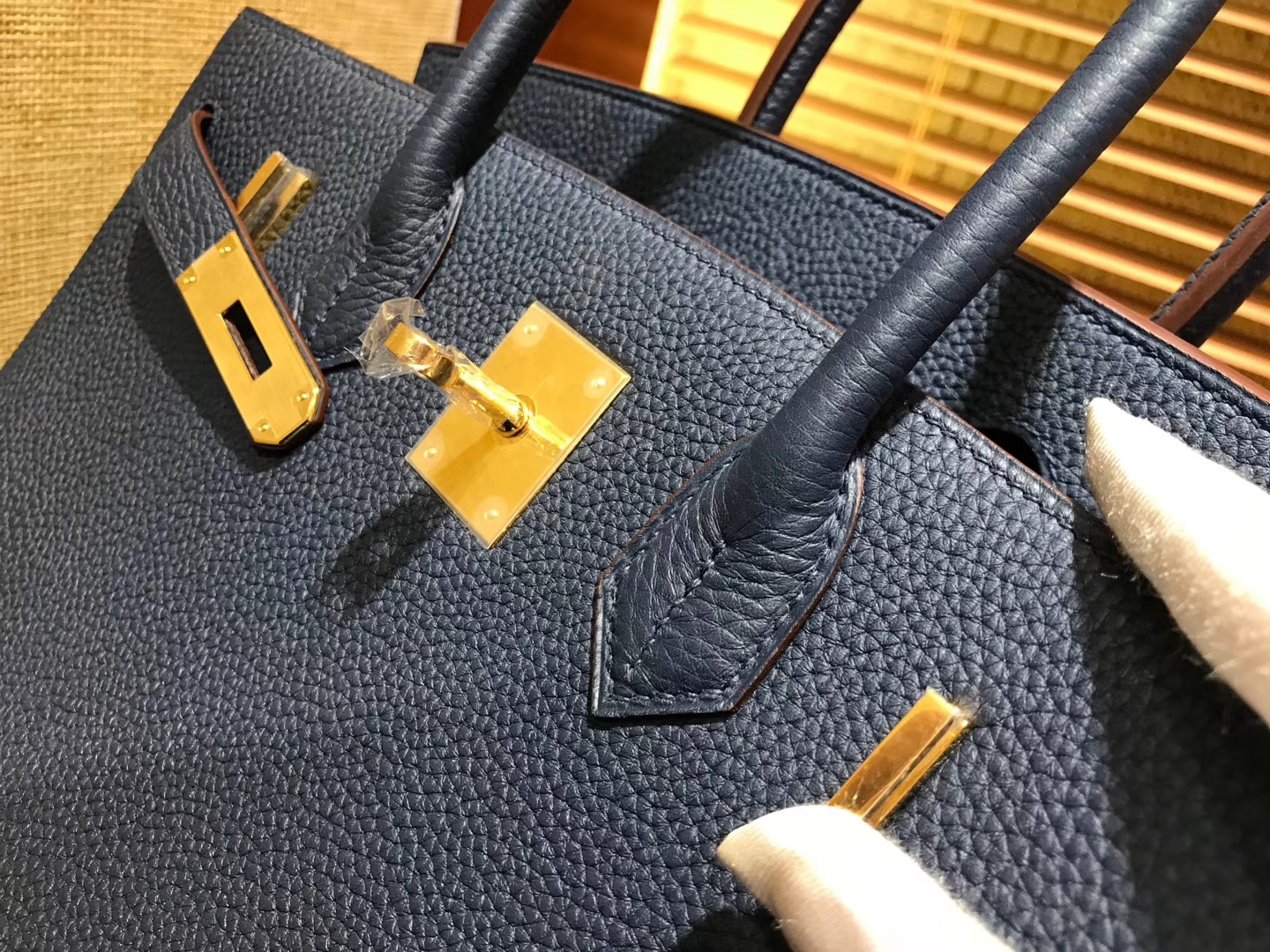 Hermès（爱马仕）Birkin 30cm ( 铂金包) Togo小牛皮 午夜蓝 原版蜜蜡线 全手工缝制