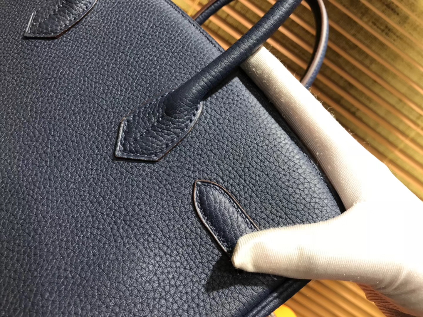 Hermès（爱马仕）Birkin 30cm ( 铂金包) Togo小牛皮 午夜蓝 原版蜜蜡线 全手工缝制