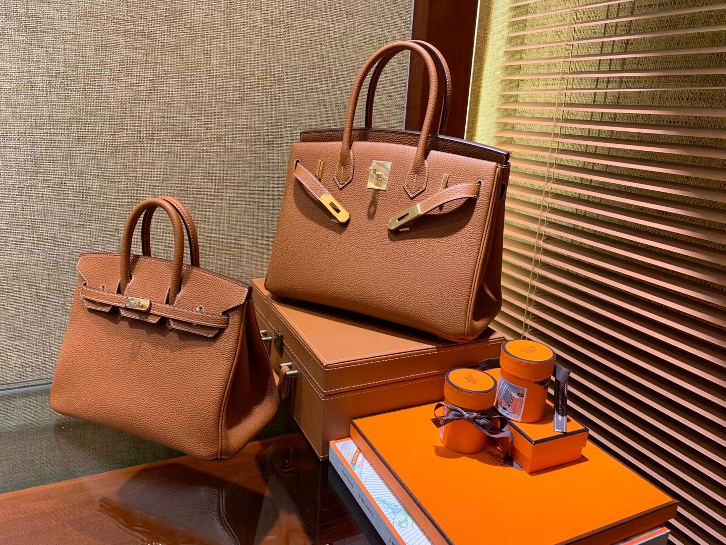 Hermès（爱马仕）Birkin 30cm ( 铂金包) Togo小牛皮 金棕 原版蜜蜡线 全手工缝制