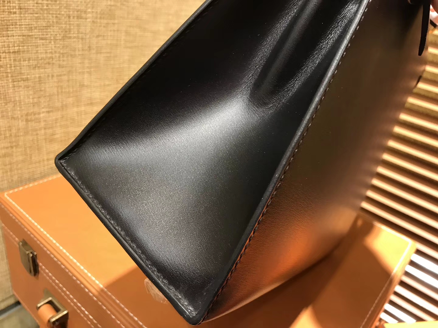 Hermès（爱马仕）Kelly 25 28(凯莉包)黑色 德国进口 box牛皮 原版蜜蜡线 全手工缝制