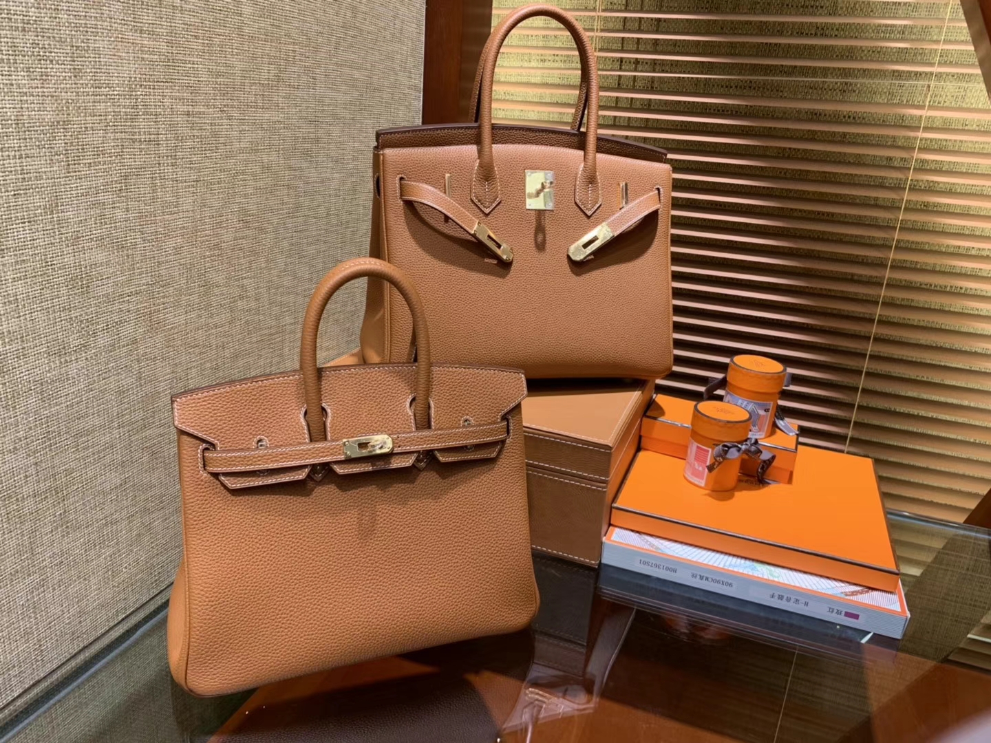 Hermès（爱马仕）Birkin 30cm ( 铂金包) Togo小牛皮 金棕 原版蜜蜡线 全手工缝制
