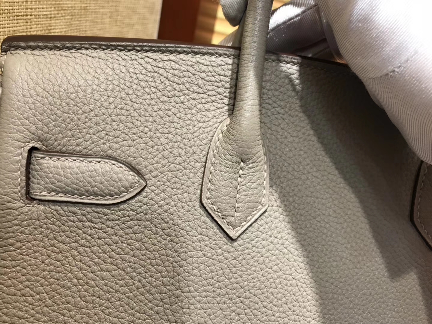 Hermès（爱马仕）Birkin 30cm ( 铂金包) Togo小牛皮 银河灰 原版蜜蜡线 全手工缝制