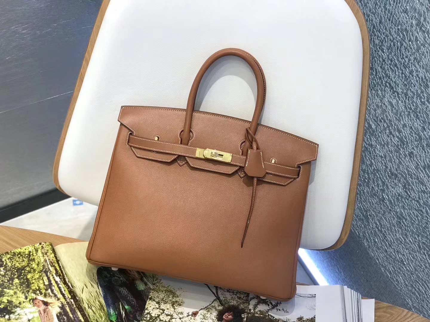 Hermès（爱马仕）Birkin 铂金包 经典 金棕色 原厂御用swift皮 金扣 35cm