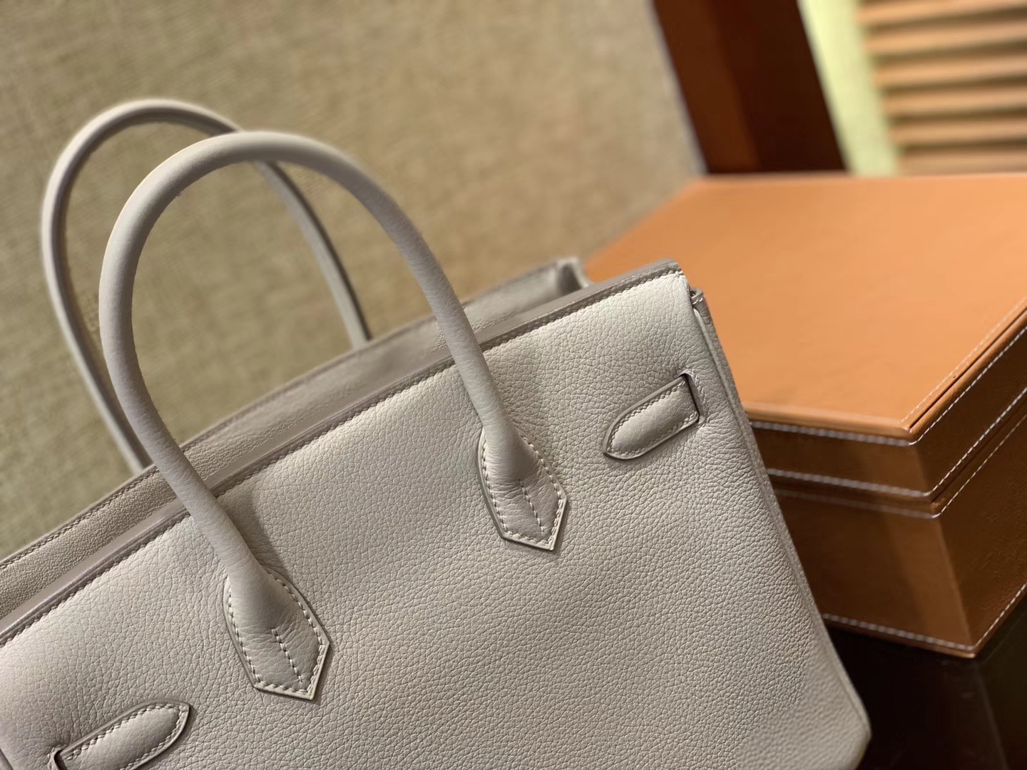 Hermès（爱马仕）Birkin 30cm 奶昔白 Togo牛皮 德国进口原料 顶级工艺 金扣