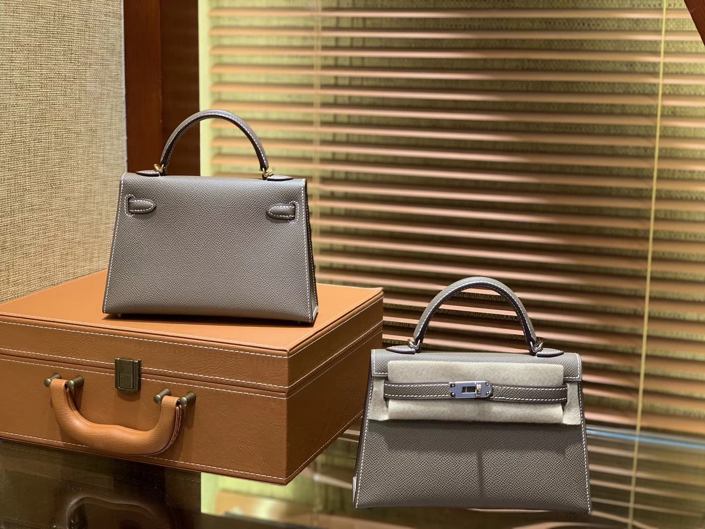 Hermès（爱马仕）MiniKelly 迷你凯莉 大象灰 德国掌纹牛皮 原版蜜蜡 全手工缝制 2代 19cm