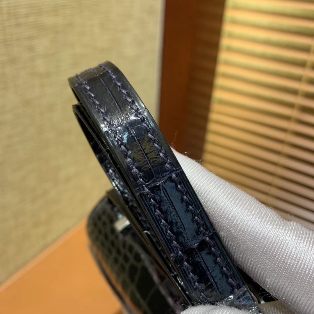 Hermès（爱马仕）Constance空姐包 午夜蓝 一级 美洲 鳄鱼皮 臻品级别 蜥蜴扣 18cm