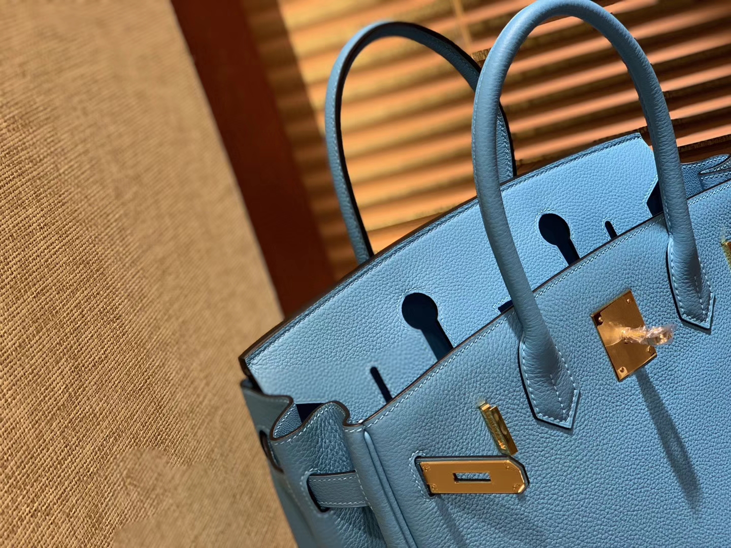 Hermès（爱马仕）Birkin铂金包 北方蓝 德国小牛皮 进口原料 顶级手工缝制 金扣 30cm