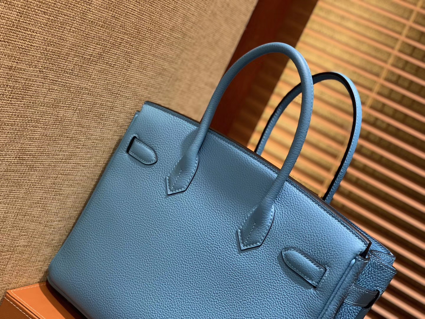 Hermès（爱马仕）Birkin铂金包 北方蓝 德国小牛皮 进口原料 顶级手工缝制 金扣 30cm