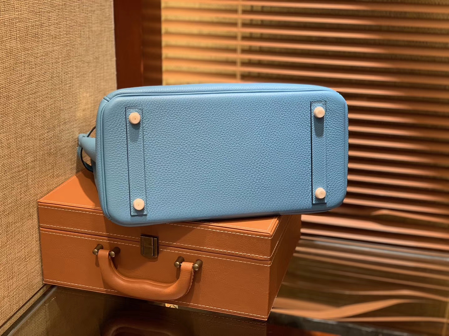 Hermès（爱马仕）Birkin铂金包 北方蓝 德国小牛皮 进口原料 顶级手工缝制 金扣 30cm