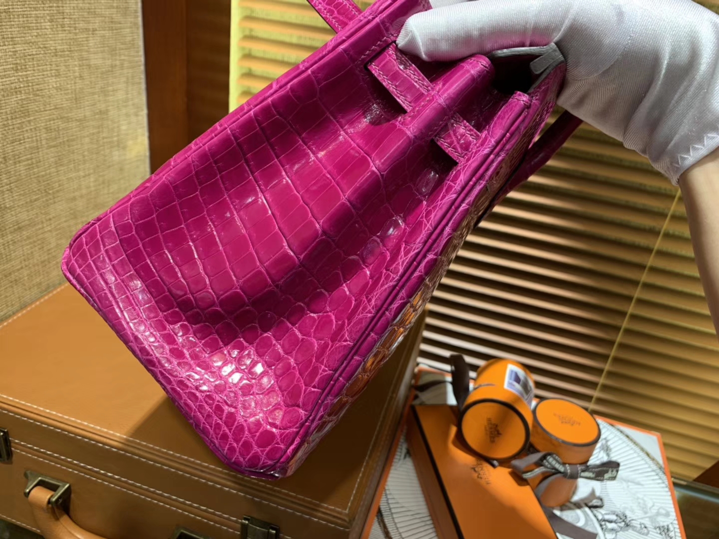 Hermès（爱马仕）Birkin铂金包 天方夜谭紫 一级皮 尼罗鳄鱼 进口原料 顶级手缝工艺 25cm