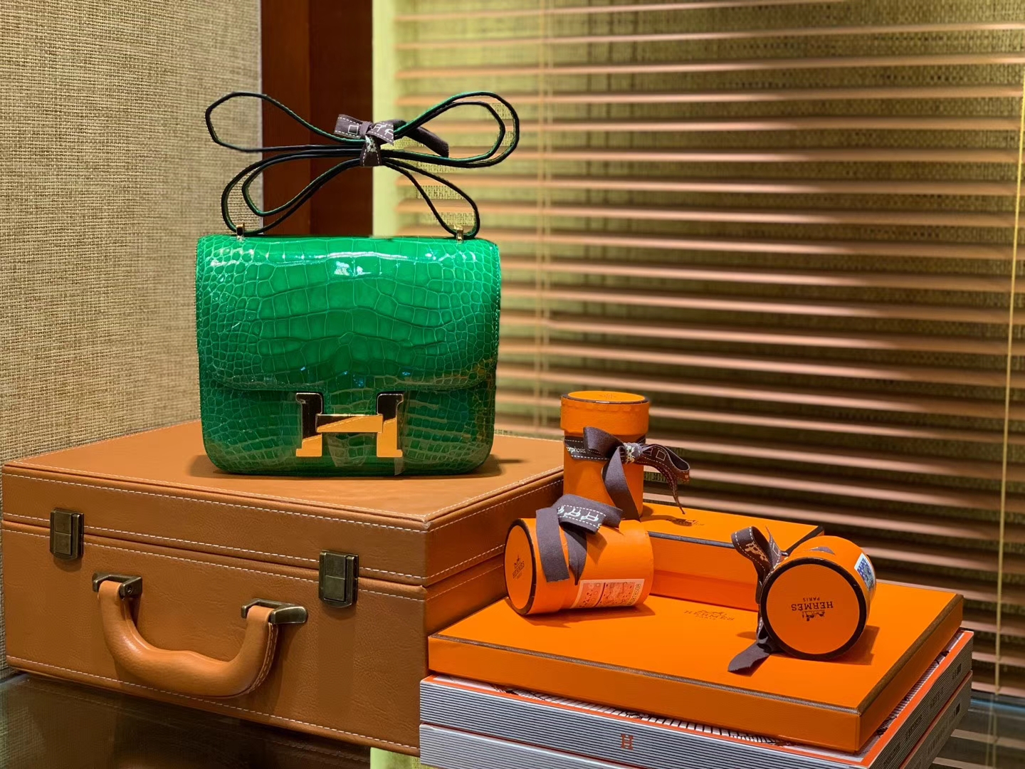 Hermès（爱马仕）Constance空姐包 仙人掌绿 一级 美洲 鳄鱼皮 臻品级别 金扣 18cm