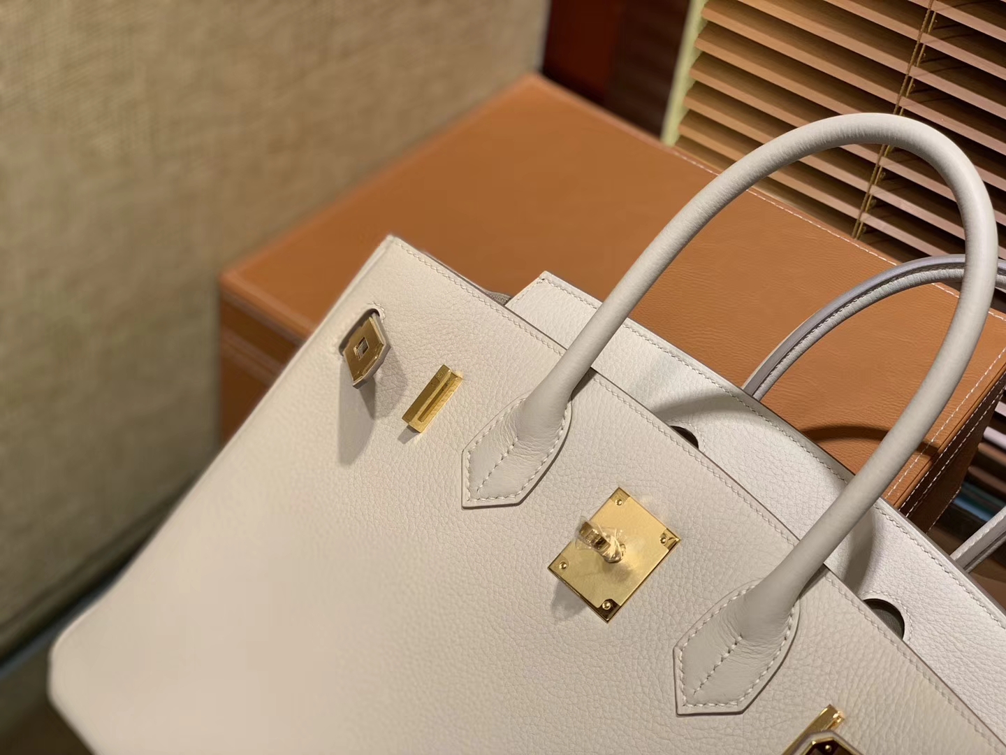 Hermès（爱马仕）Birkin 30cm 奶昔白 Togo牛皮 德国进口原料 顶级工艺 金扣