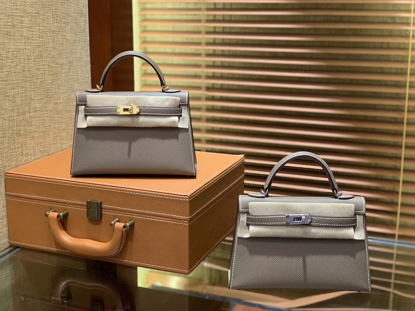 Hermès（爱马仕）MiniKelly 迷你凯莉 大象灰 德国掌纹牛皮 原版蜜蜡 全手工缝制 2代 19cm