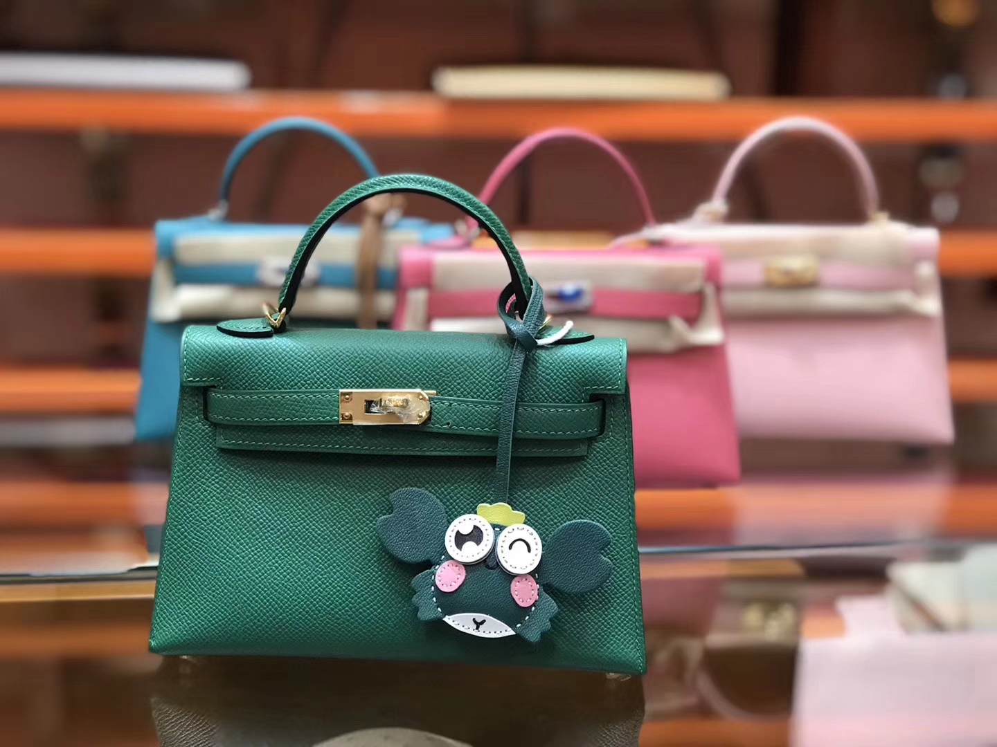 Hermès（爱马仕）Birkin铂金包 mini kelly 孔雀绿 进口掌纹小牛皮 金扣 顶级手工缝制 19cm