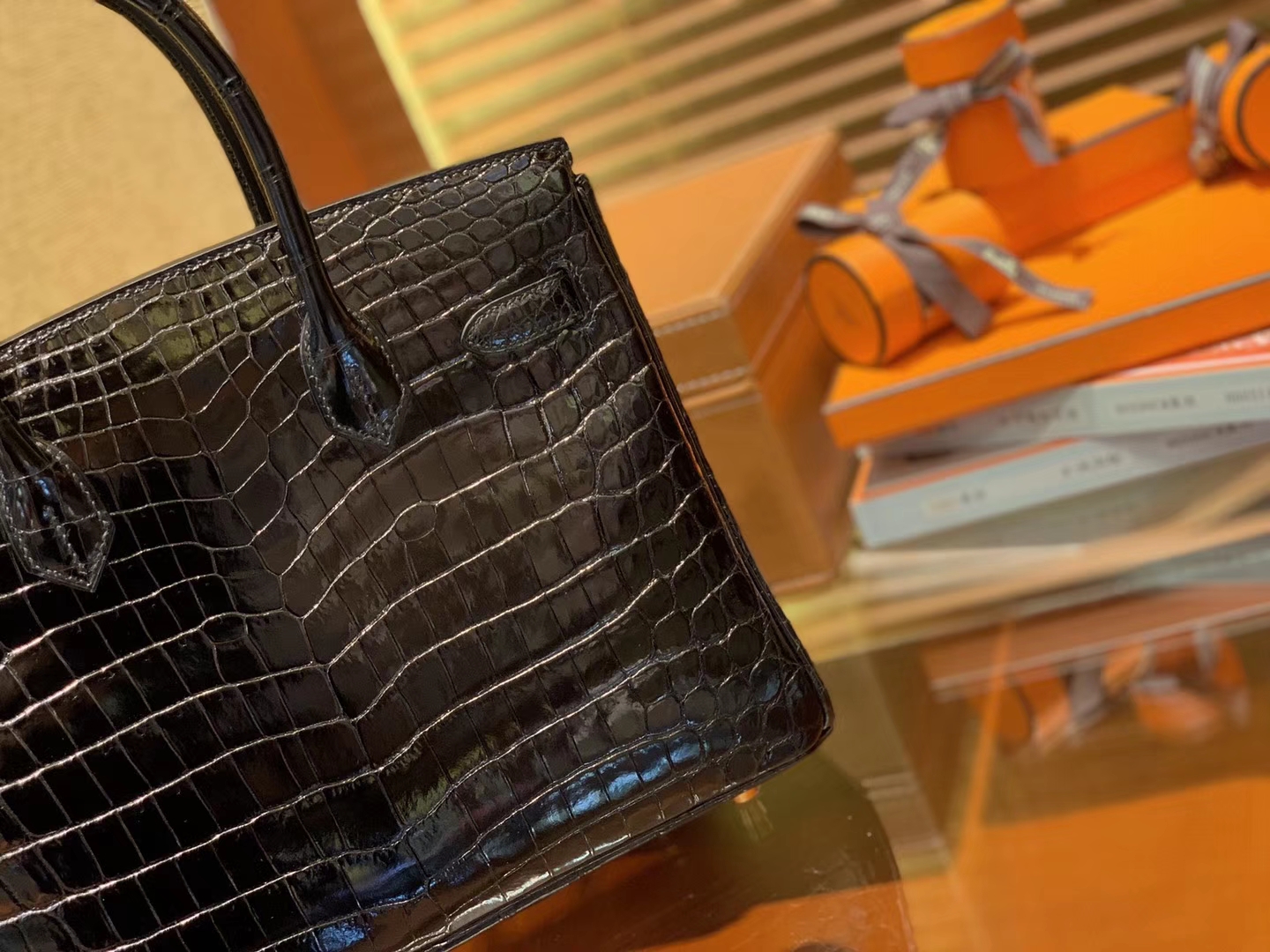 Hermès（爱马仕）Birkin铂金包 经典黑 一级皮 尼罗鳄鱼 进口原料 顶级手缝工艺 30cm