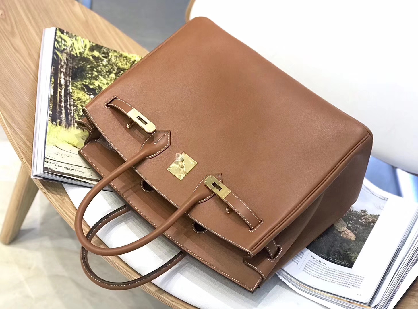 Hermès（爱马仕）Birkin 铂金包 经典 金棕色 原厂御用swift皮 金扣 35cm