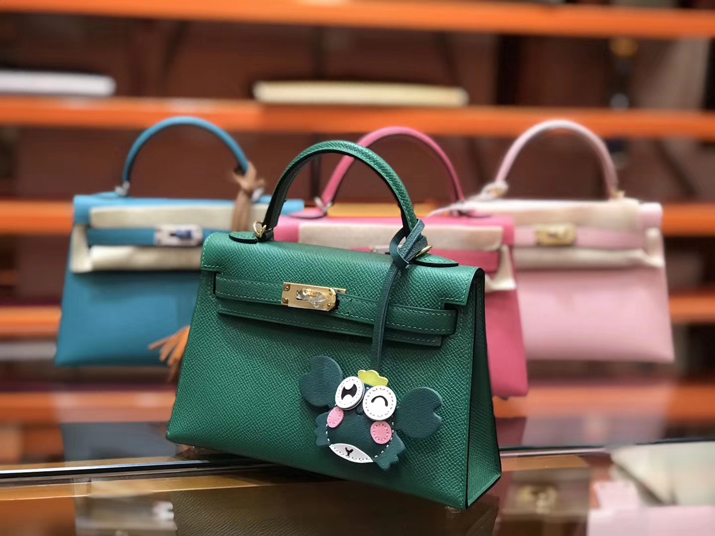 Hermès（爱马仕）Birkin铂金包 mini kelly 孔雀绿 进口掌纹小牛皮 金扣 顶级手工缝制 19cm