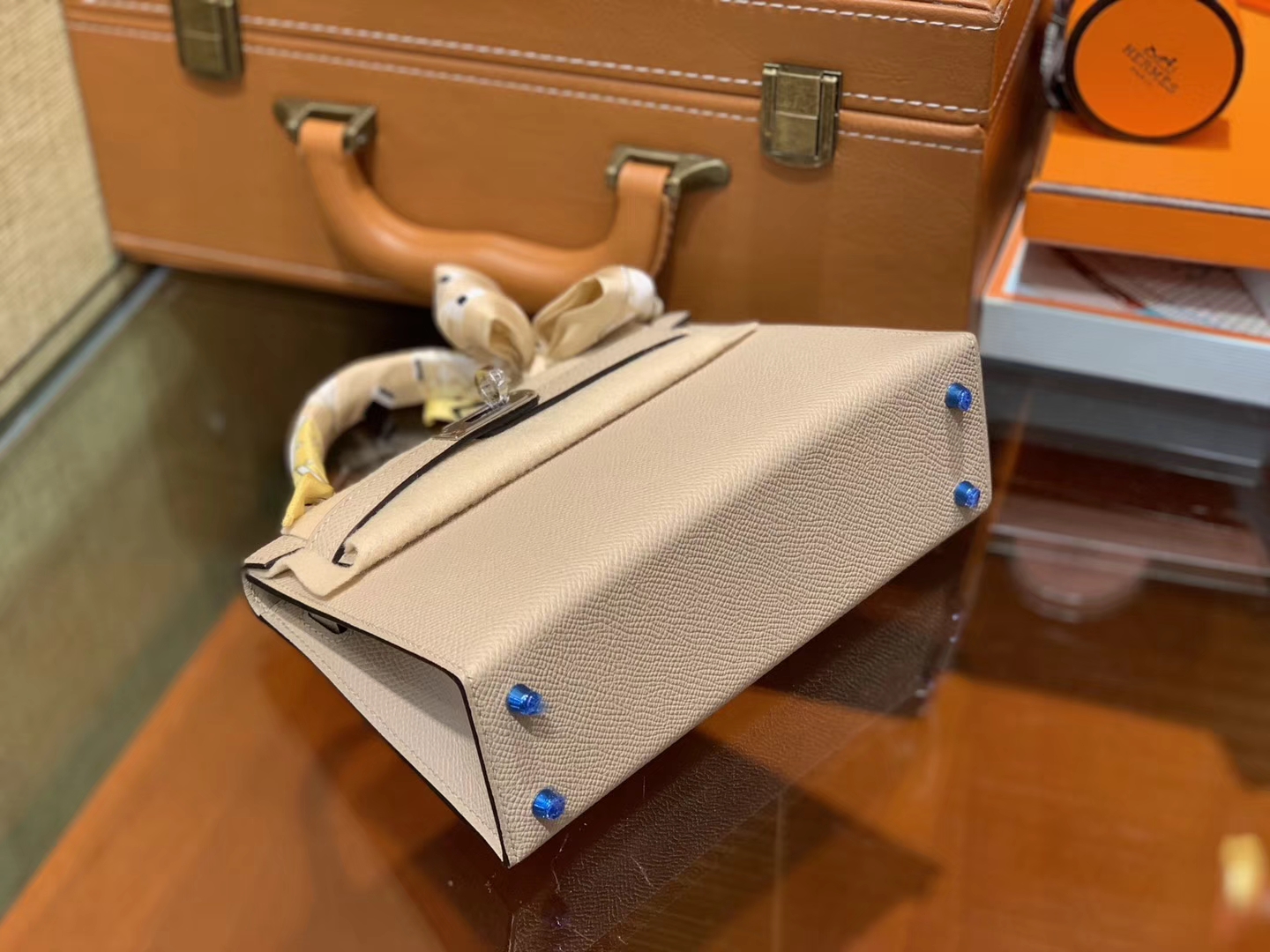 Hermès（爱马仕）MiniKelly 迷你凯莉 风衣灰 德国掌纹牛皮 原版蜜蜡 全手工缝制 2代 19cm