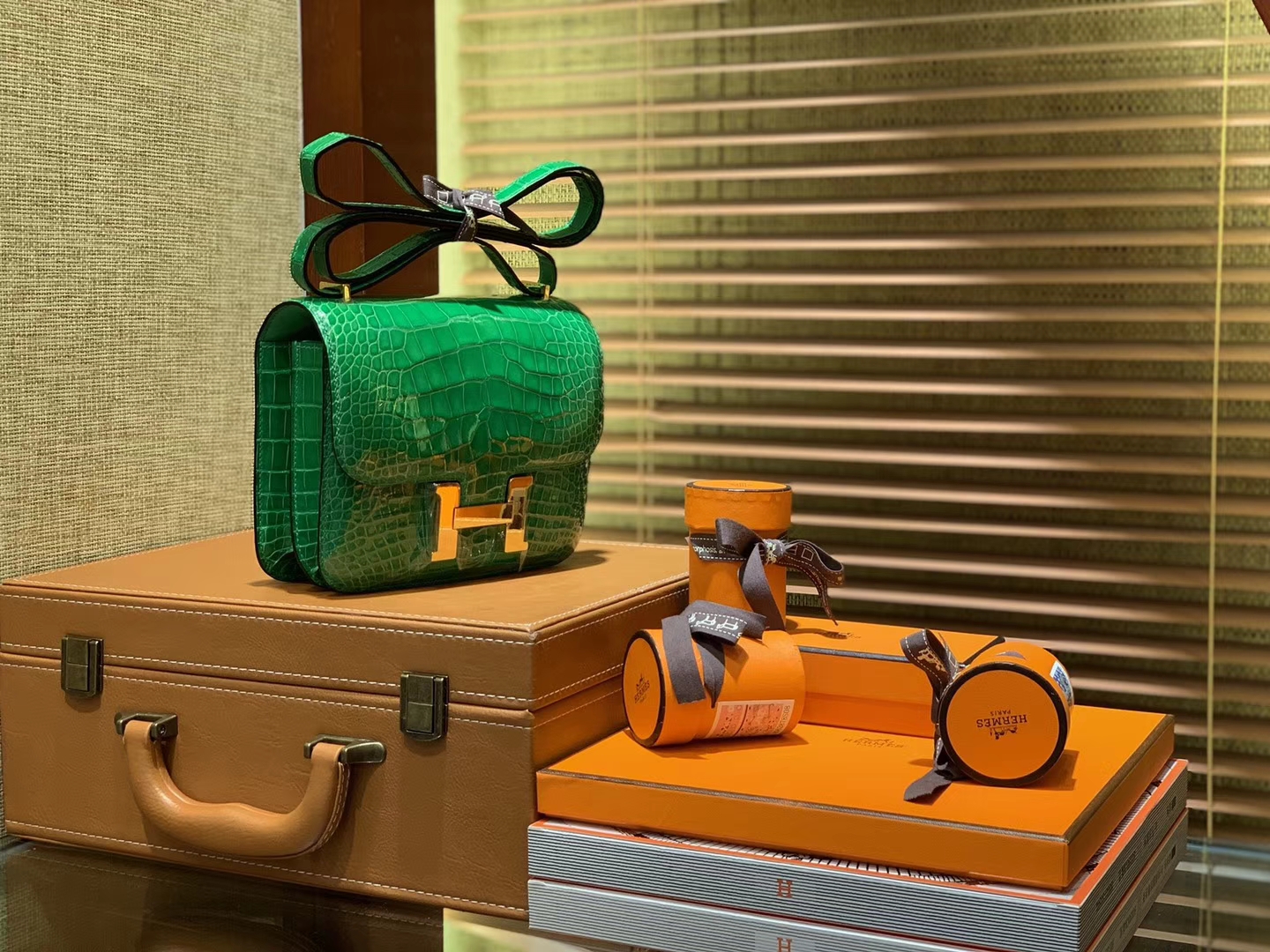 Hermès（爱马仕）Constance空姐包 仙人掌绿 一级 美洲 鳄鱼皮 臻品级别 金扣 18cm