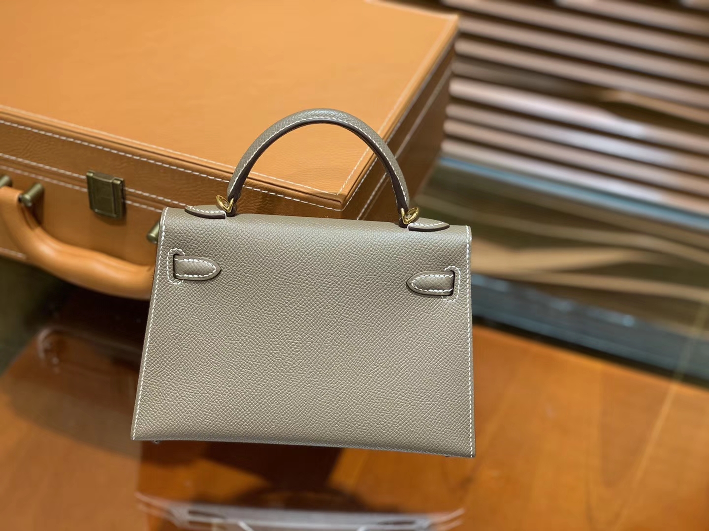 Hermès（爱马仕）MiniKelly 迷你凯莉 大象灰 德国掌纹牛皮 原版蜜蜡 全手工缝制 2代 19cm