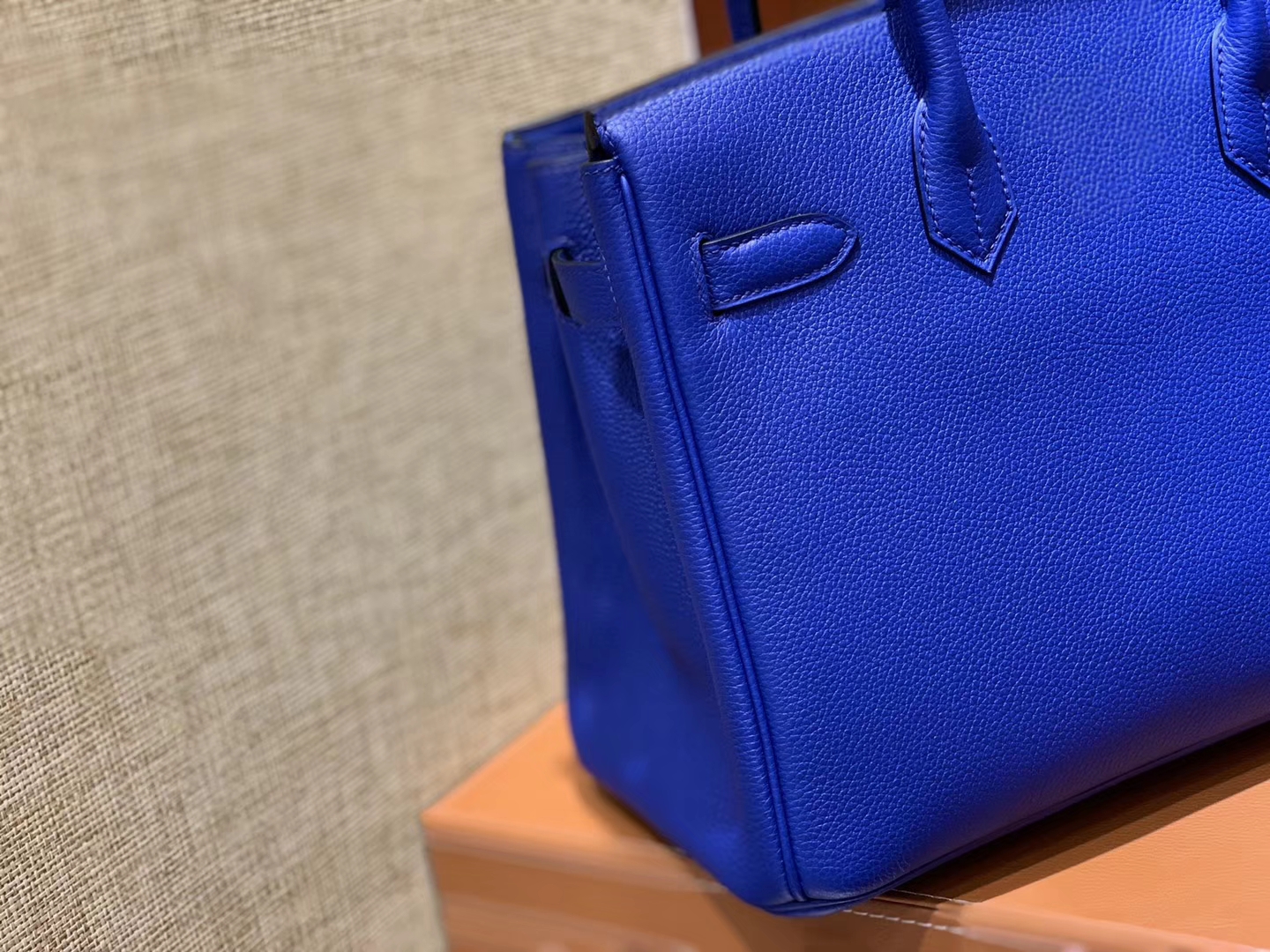 Hermès（爱马仕）Birkin铂金包 琉璃蓝 德国进口小牛皮 顶级品质全手工缝制 金扣 30cm