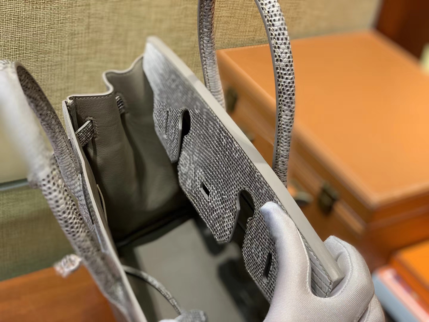 Hermès（爱马仕）Birkin铂金包 原色蜥蜴 复古系 匠心打造 30cm