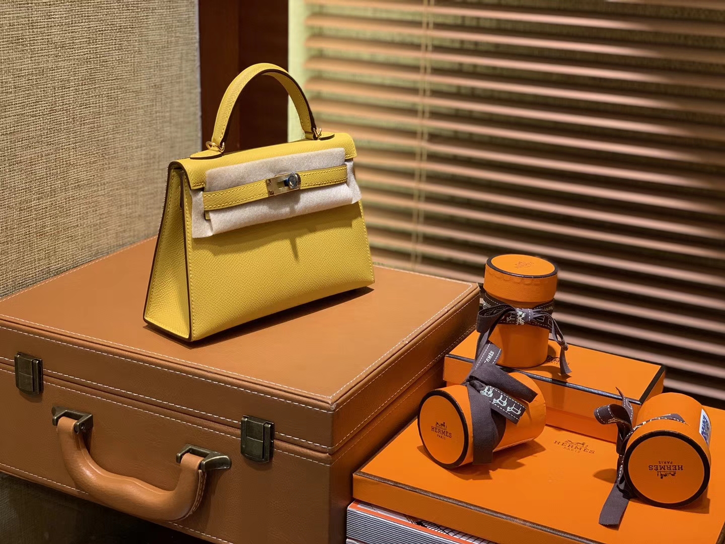 Hermès（爱马仕）MiniKelly 迷你凯莉 琥珀黄 德国掌纹牛皮 原版蜜蜡 全手工缝制 2代 19cm