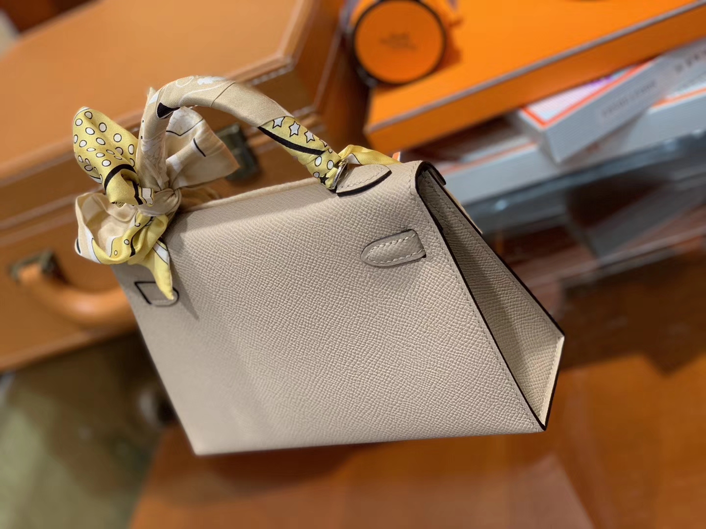 Hermès（爱马仕）MiniKelly 迷你凯莉 风衣灰 德国掌纹牛皮 原版蜜蜡 全手工缝制 2代 19cm