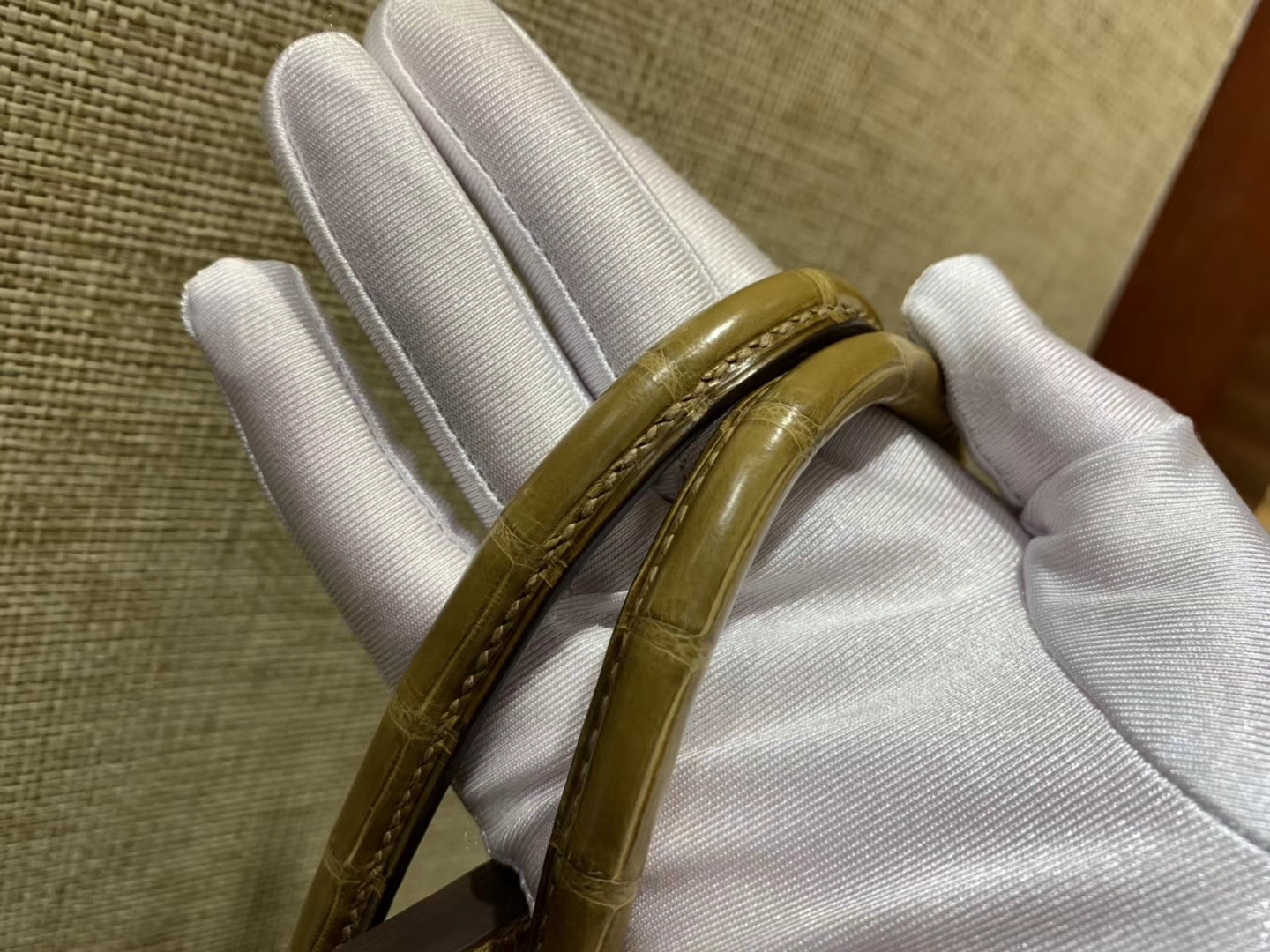 Hermès（爱马仕）Birkin铂金包 褐绿色 一级皮 美洲鳄鱼 进口原料 顶级手缝工艺 25cm