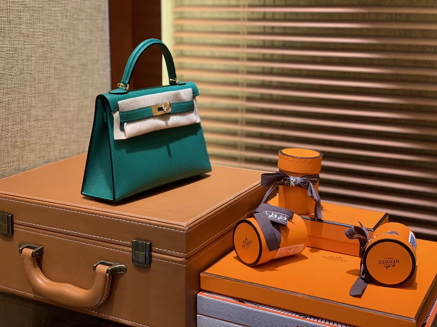 Hermès（爱马仕）MiniKelly 迷你凯莉 U4丝绒绿 德国掌纹牛皮 原版蜜蜡 全手工缝制 2代 19cm