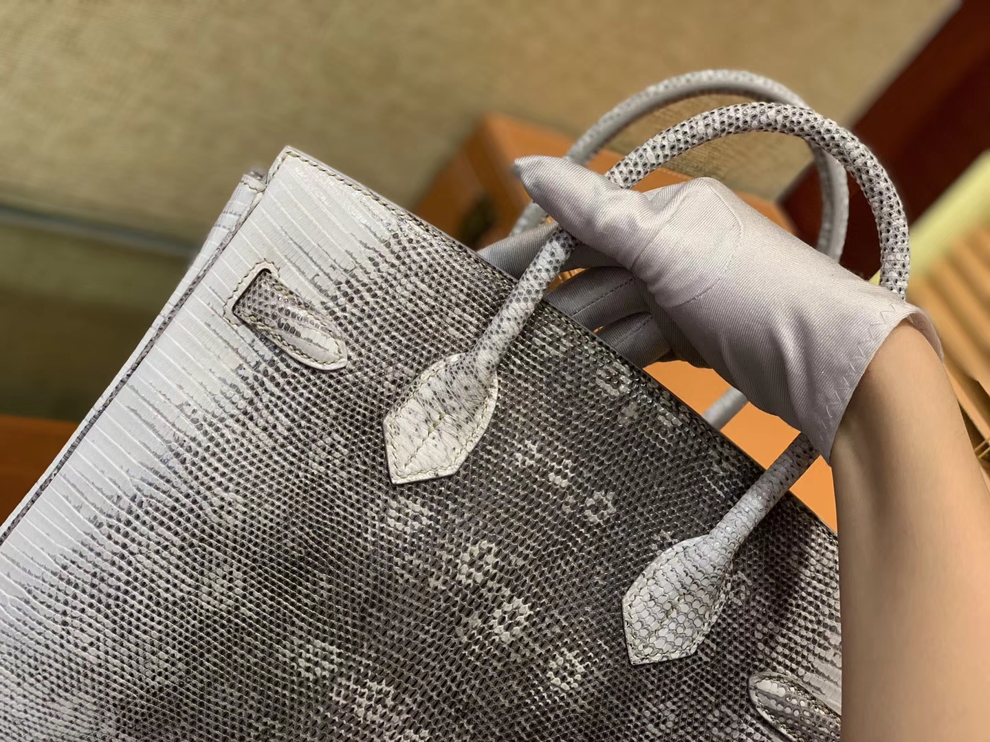 Hermès（爱马仕）Birkin铂金包 原色蜥蜴 复古系 匠心打造 30cm