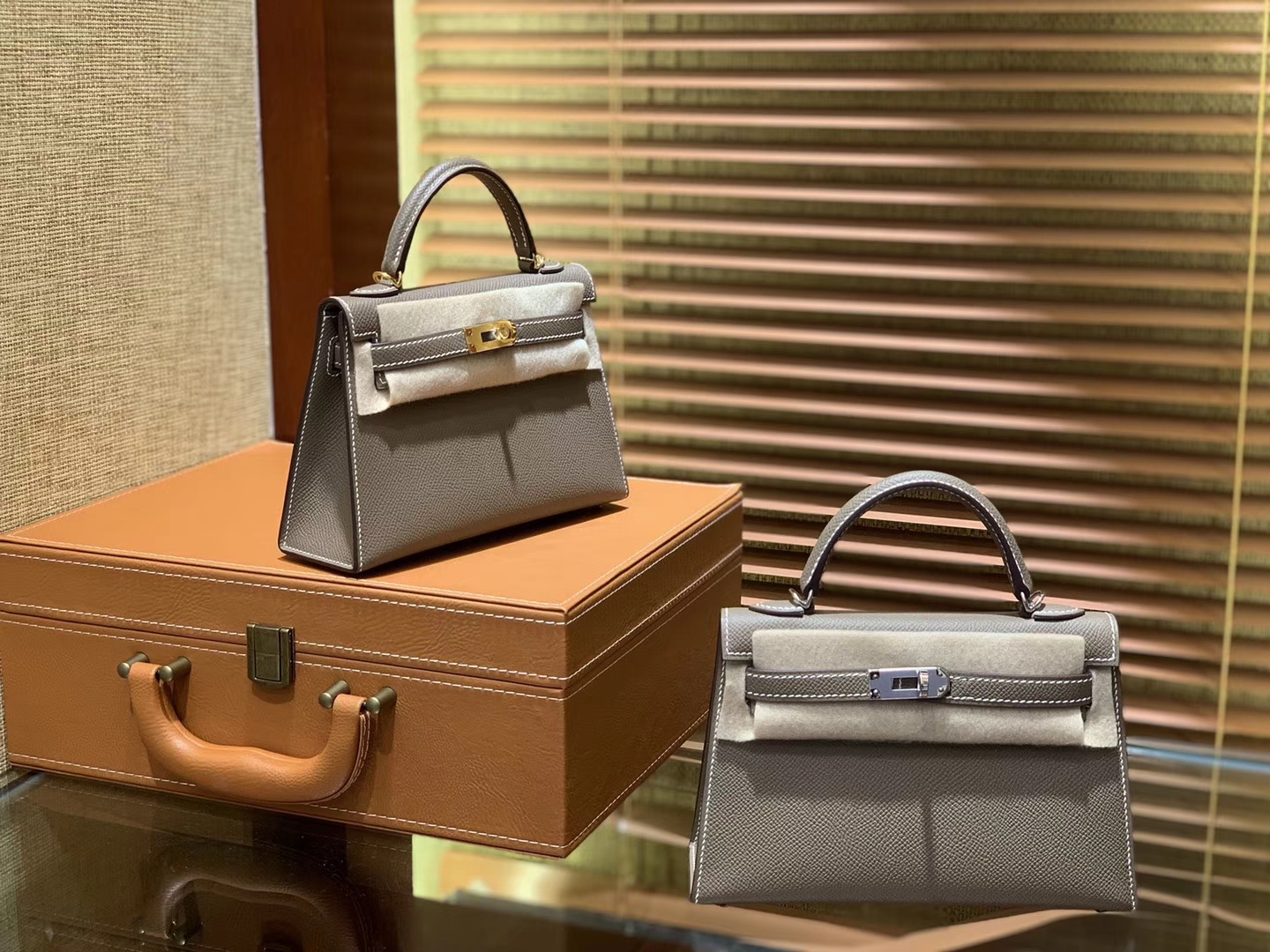 Hermès（爱马仕）MiniKelly 迷你凯莉 大象灰 德国掌纹牛皮 原版蜜蜡 全手工缝制 2代 19cm