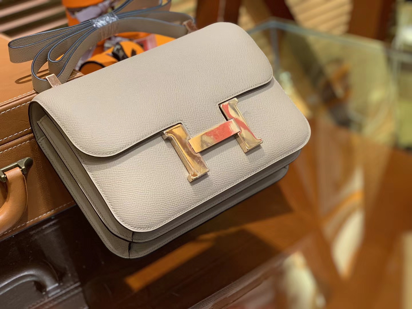 Hermès（爱马仕）Constance 23cm 风衣灰 EP掌纹牛皮 德国进口原料