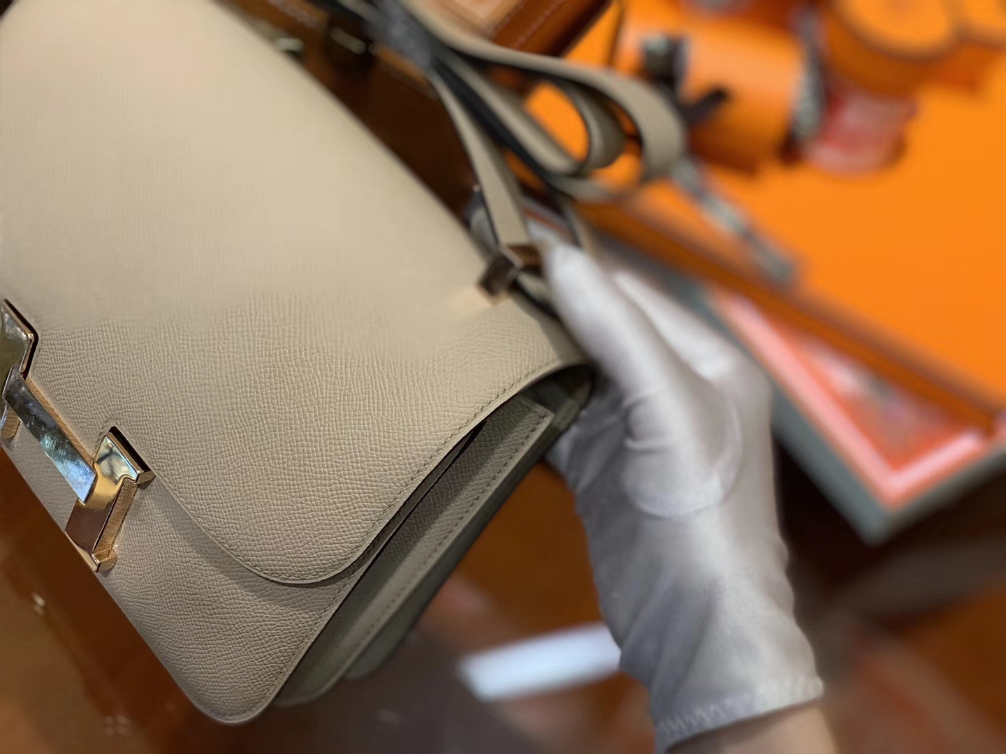 Hermès（爱马仕）Constance 23cm 风衣灰 EP掌纹牛皮 德国进口原料