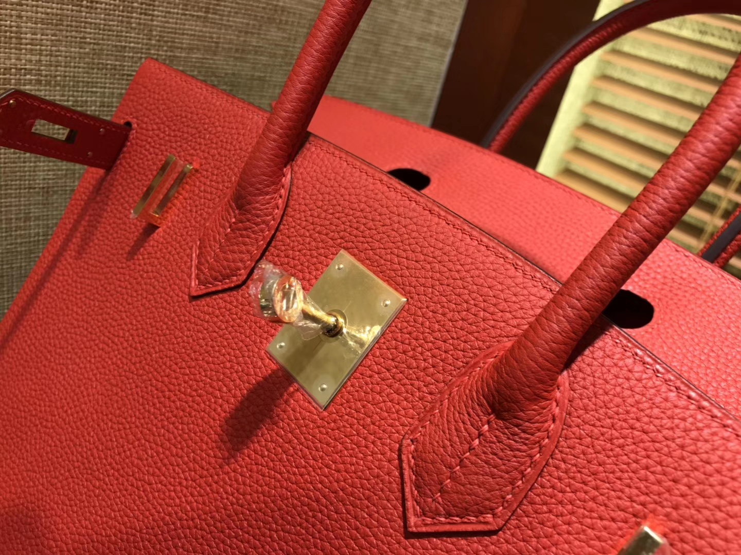 Hermès（爱马仕）Birkin铂金包 罂粟橘 德国togo小牛皮 原版蜜蜡线 顶级手缝 金扣 30cm