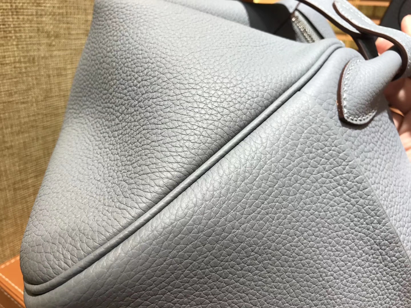Hermès（爱马仕）Lindy琳迪包 亚麻蓝 德国进口togo牛皮 全手工缝制 银扣 30cm