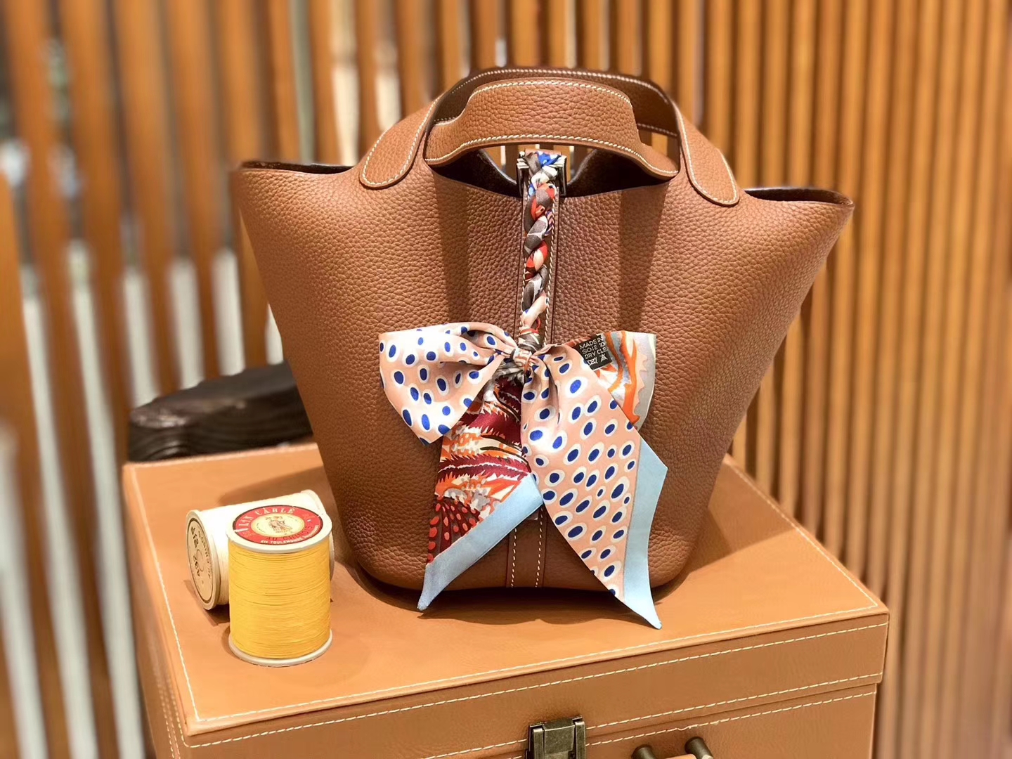 Hermès（爱马仕）新增现货 Picotin 菜篮子 金棕色 全手工蜡线缝制 金银扣 18cm