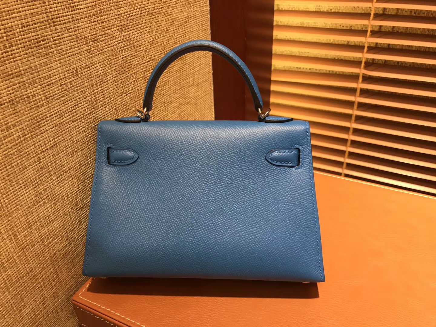 Hermès（爱马仕）Mini Kelly迷你凯莉 蓝色 德国掌纹牛皮 全手工缝制 臻品级别 金扣 19cm