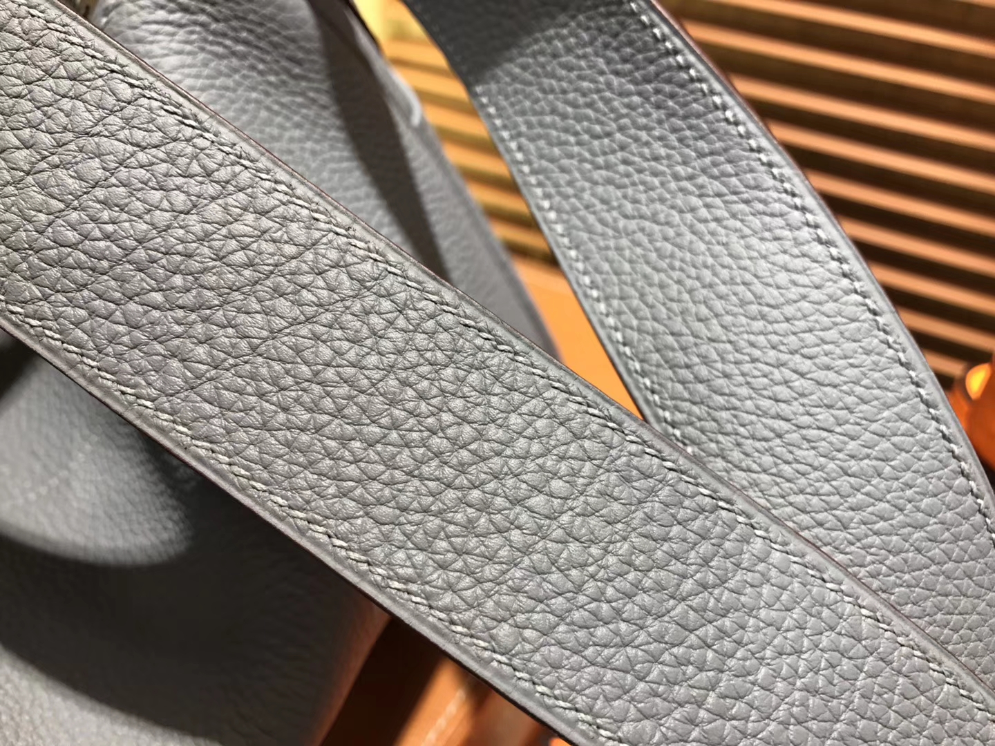Hermès（爱马仕）Lindy琳迪包 亚麻蓝 德国进口togo牛皮 全手工缝制 银扣 30cm