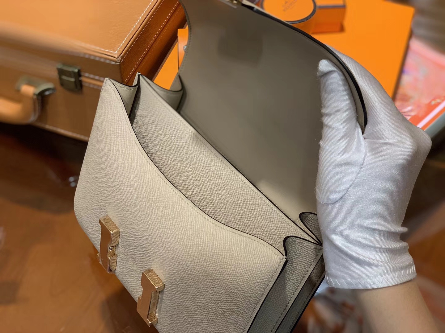 Hermès（爱马仕）Constance 23cm 风衣灰 EP掌纹牛皮 德国进口原料