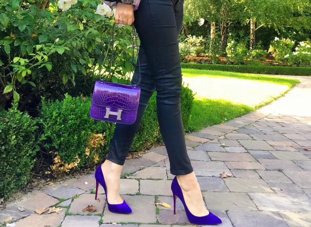 Hermès（爱马仕）Constance 23cm 梦幻紫 一级尼罗鳄鱼皮 全手工缝制 臻品级别