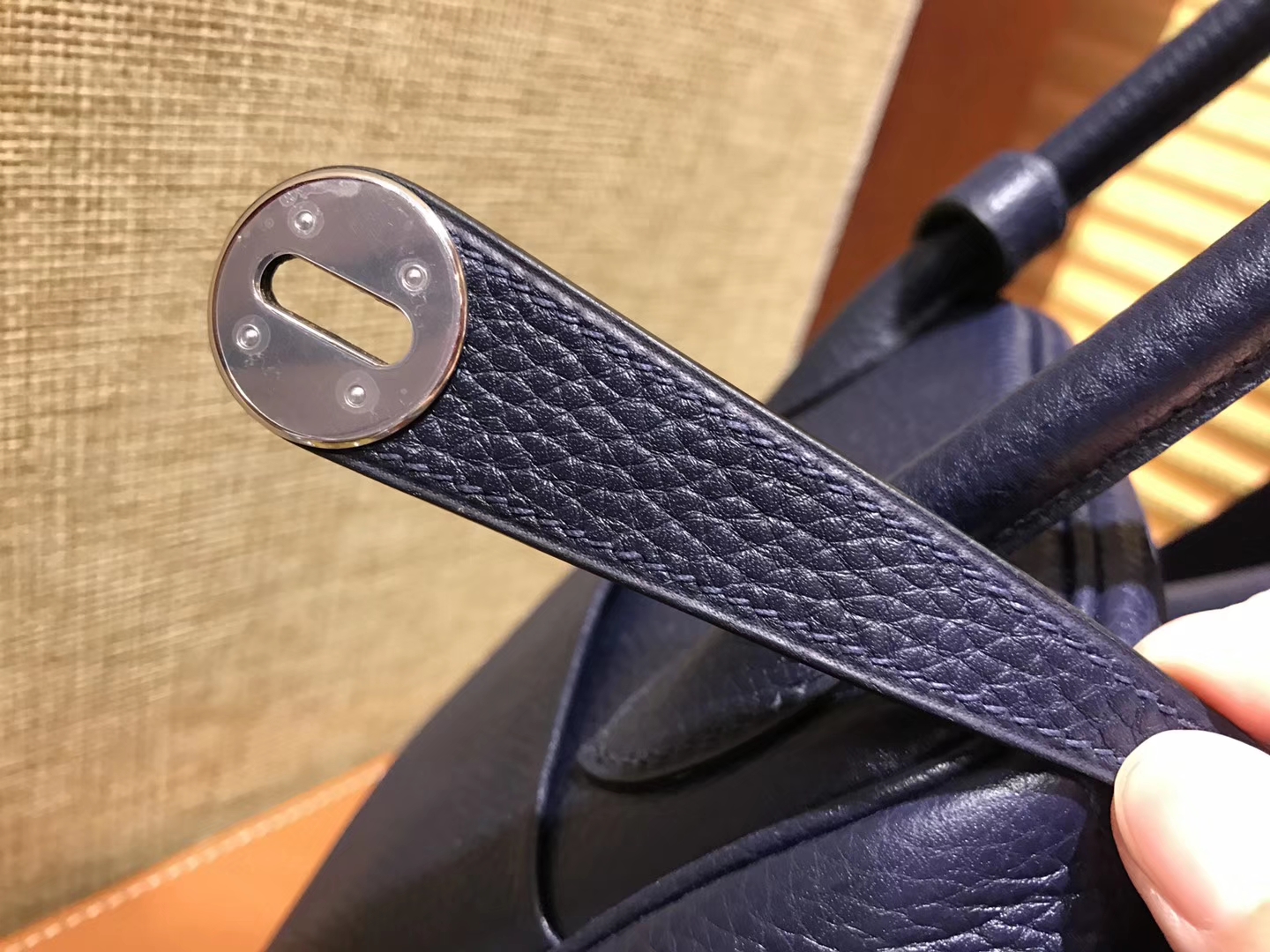 Hermès（爱马仕）Lindy琳迪包 午夜蓝 德国进口togo牛皮 全手工缝制 30cm