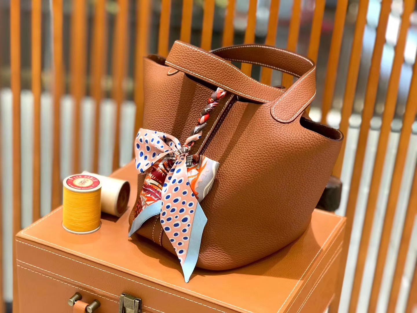 Hermès（爱马仕）新增现货 Picotin 菜篮子 金棕色 全手工蜡线缝制 金银扣 18cm
