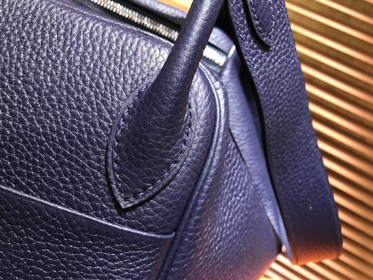 Hermès（爱马仕）Lindy琳迪包 午夜蓝 德国进口togo牛皮 全手工缝制 30cm