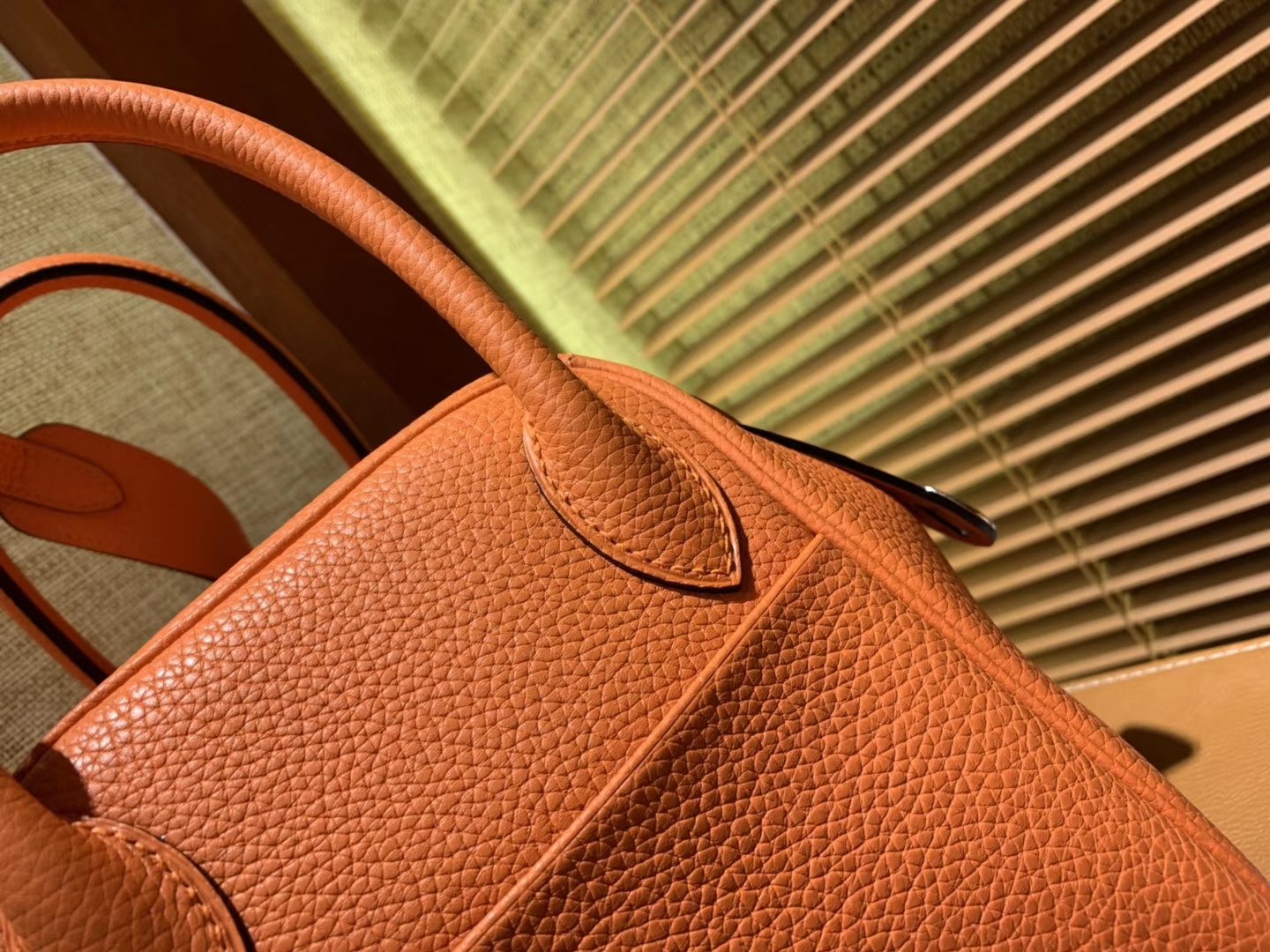 Hermès（爱马仕）Lindy琳迪包 橙红色 德国进口togo牛皮 全手工缝制 银扣 30cm