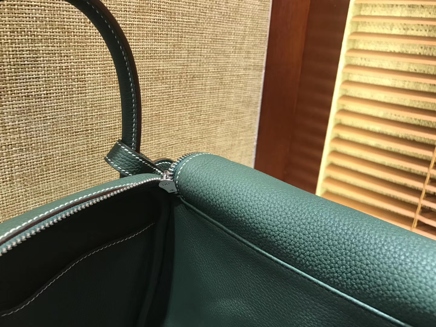 Hermès（爱马仕）Lindy琳迪包 墨绿色 德国进口togo牛皮 全手工缝制 银扣 30cm