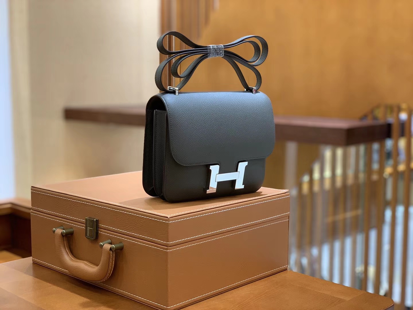 Hermès（爱马仕）Constance 空姐包 锡器灰 EP掌纹牛皮 德国进口原料 23cm