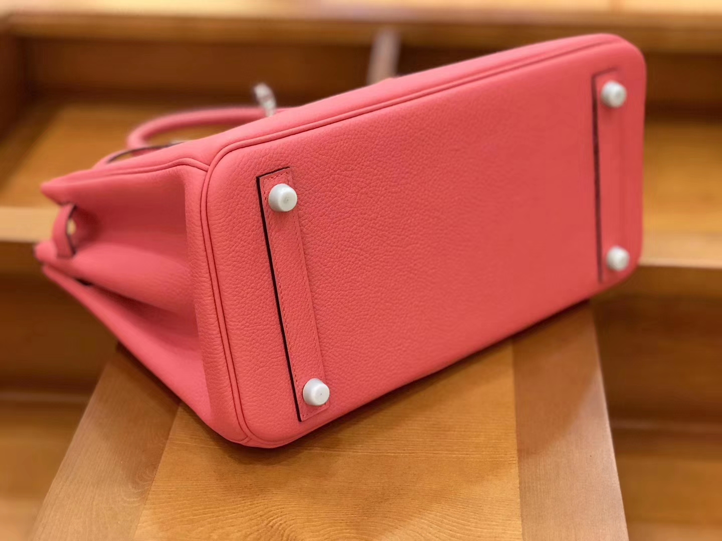 Hermès（爱马仕）新增现货 birkin 铂金包 唇膏粉 德国进口小牛皮 银扣 30cm