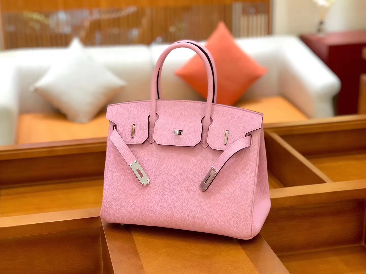 Hermès（爱马仕）新增现货 birkin 铂金包 锦葵紫 德国进口小牛皮 银扣 30cm